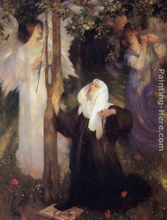 The Cloister or the World painting - Arthur Hacker The Cloister or the World art painting